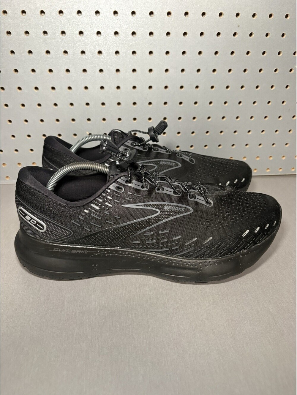 Brooks Glycerin 20 Mens Sz 14 Wide 2E EE Running Shoes Triple Black Sneakers